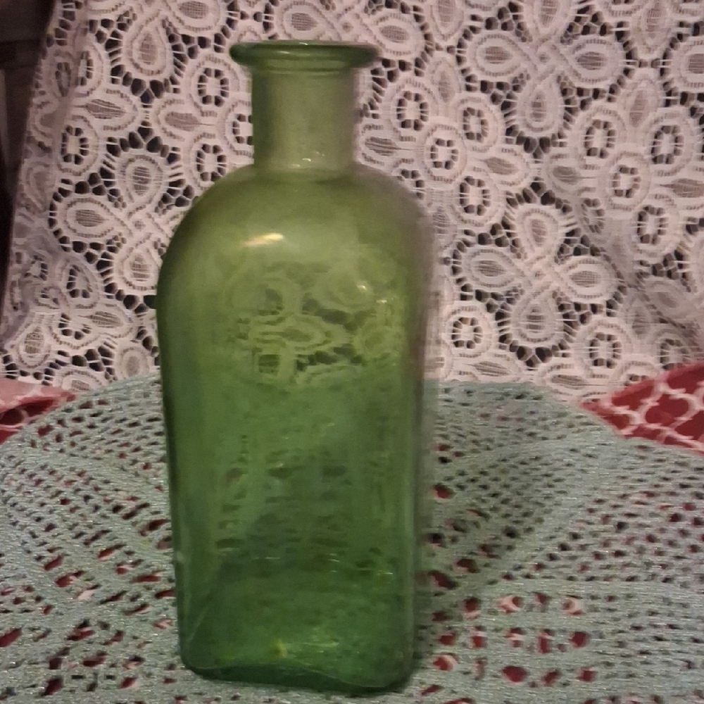 Vintage Green Glass Bottle
